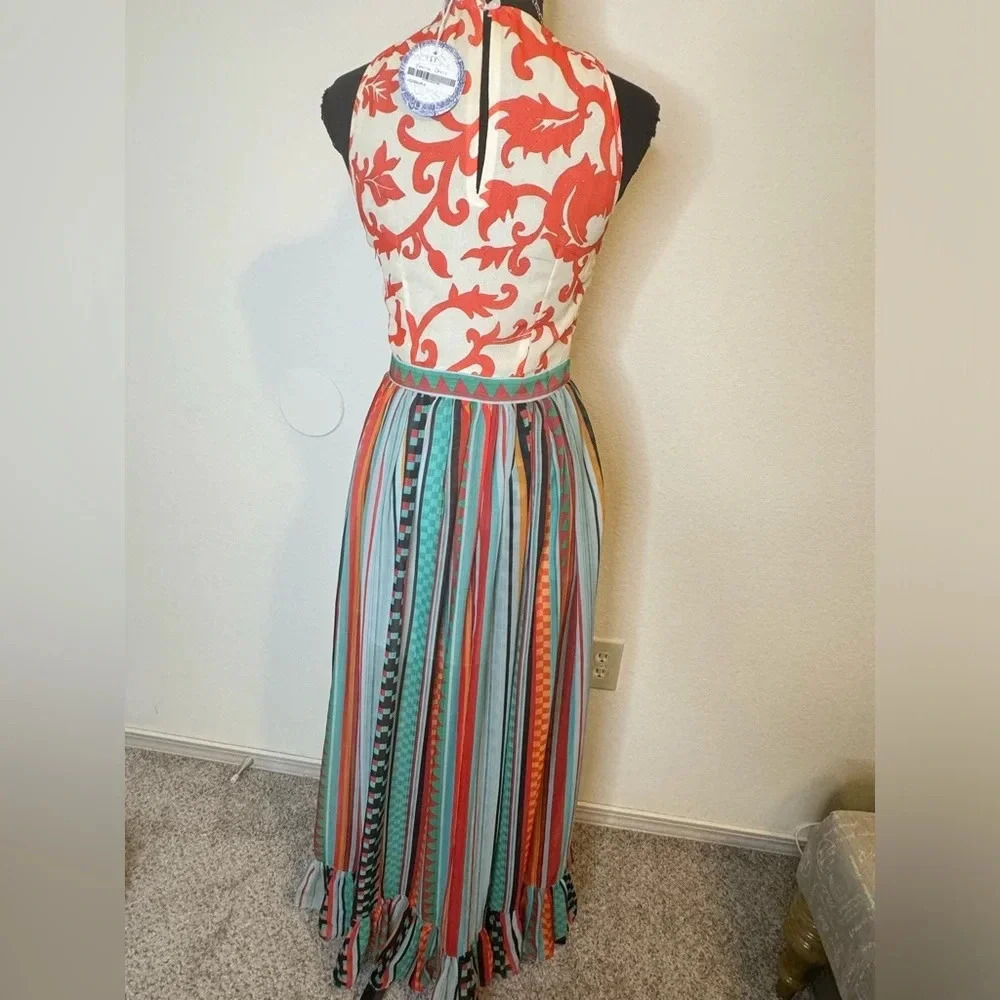 Beaded Bodice Emilia Striped Dress NWT - Picture 9 of 11